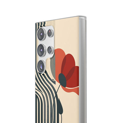 Beige Lite Phone Case for Samsung - Crimson Line Bloom