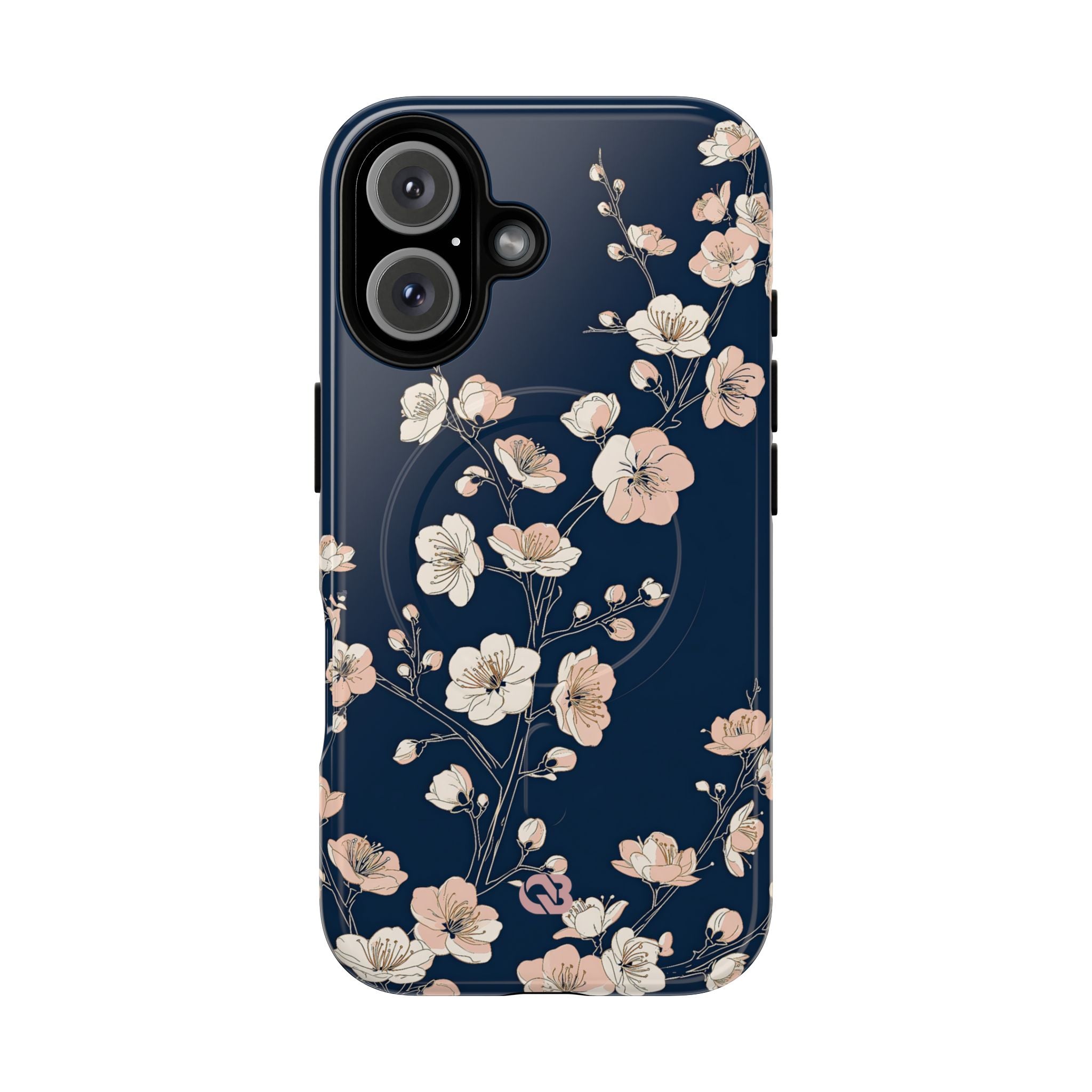 Blue Tough 2.0 Magsafe Phone Case for iPhone - Midnight Peach Sakura