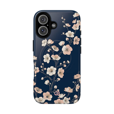 Blue Tough 2.0 Magsafe Phone Case for iPhone - Midnight Peach Sakura