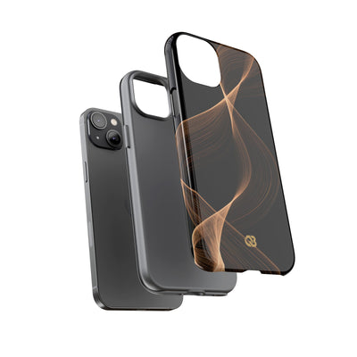 Brown Tough Phone Case for iPhone - Copper Silk Wave