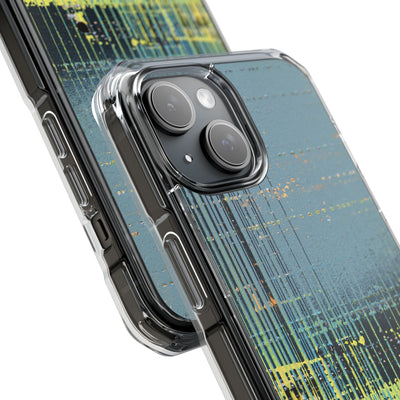 Acid Raster Circuit · Clear Impact Magnetic Phone Case for iPhone · Teal