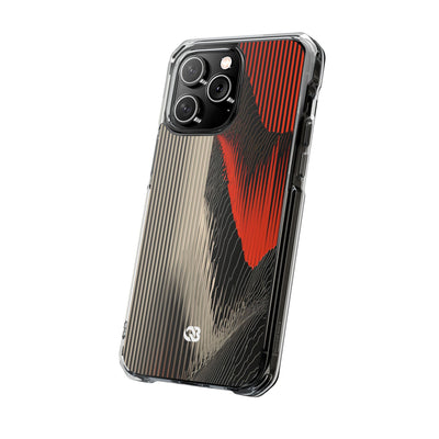 Red Impact MagSafe Phone Case for iPhone - Crimson Pulse Topo