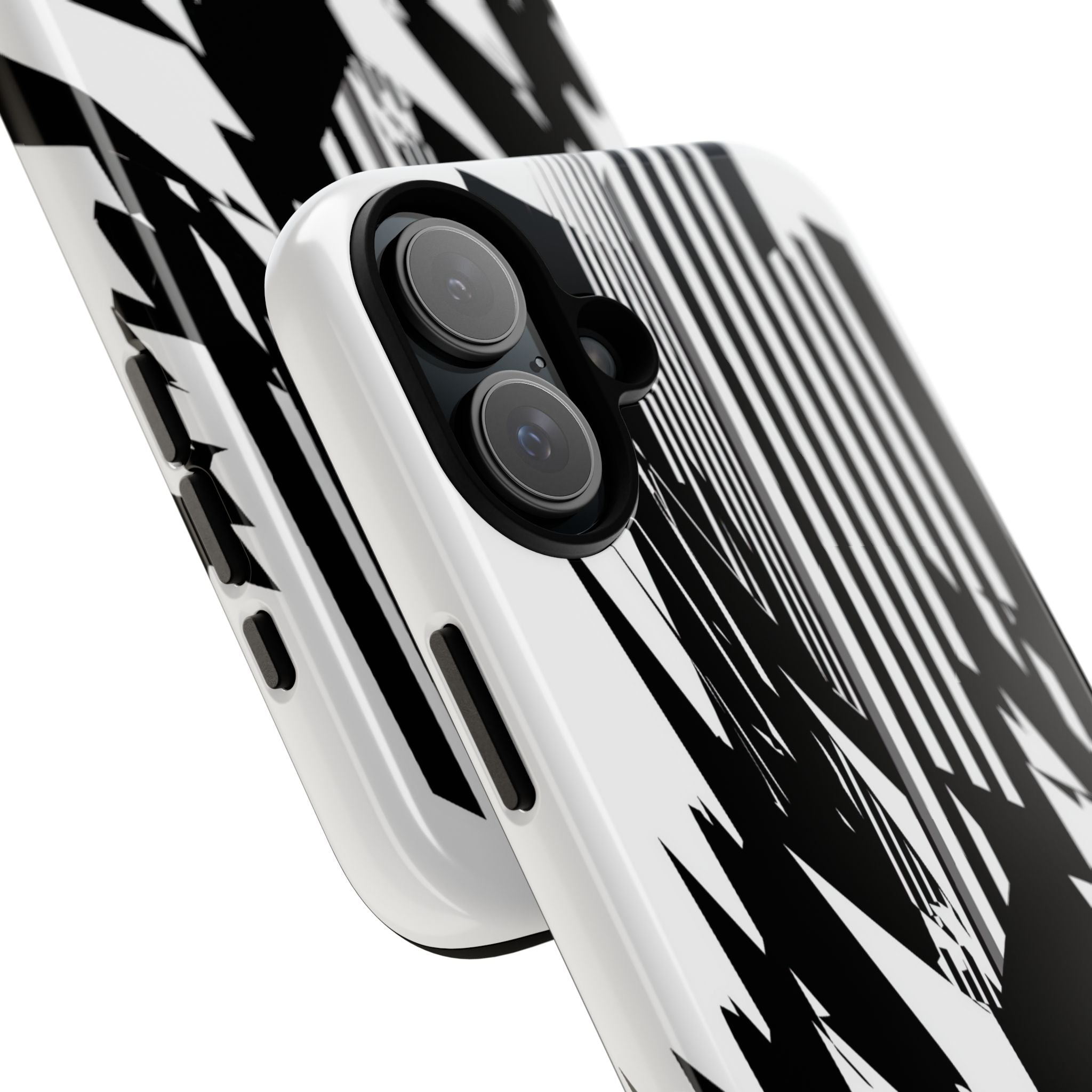 White Tough Phone Case for iPhone - Shattered Vector Spire