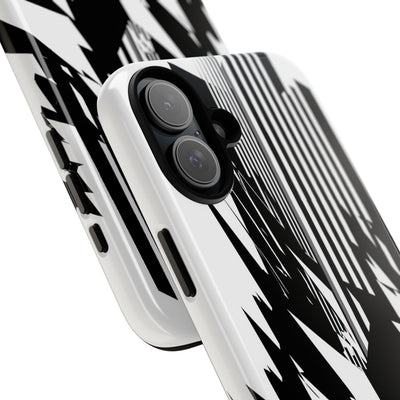 White Tough Phone Case for iPhone - Shattered Vector Spire