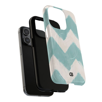 Teal Painted Chevron · Tough+ Phone Case for iPhone · Magsafe