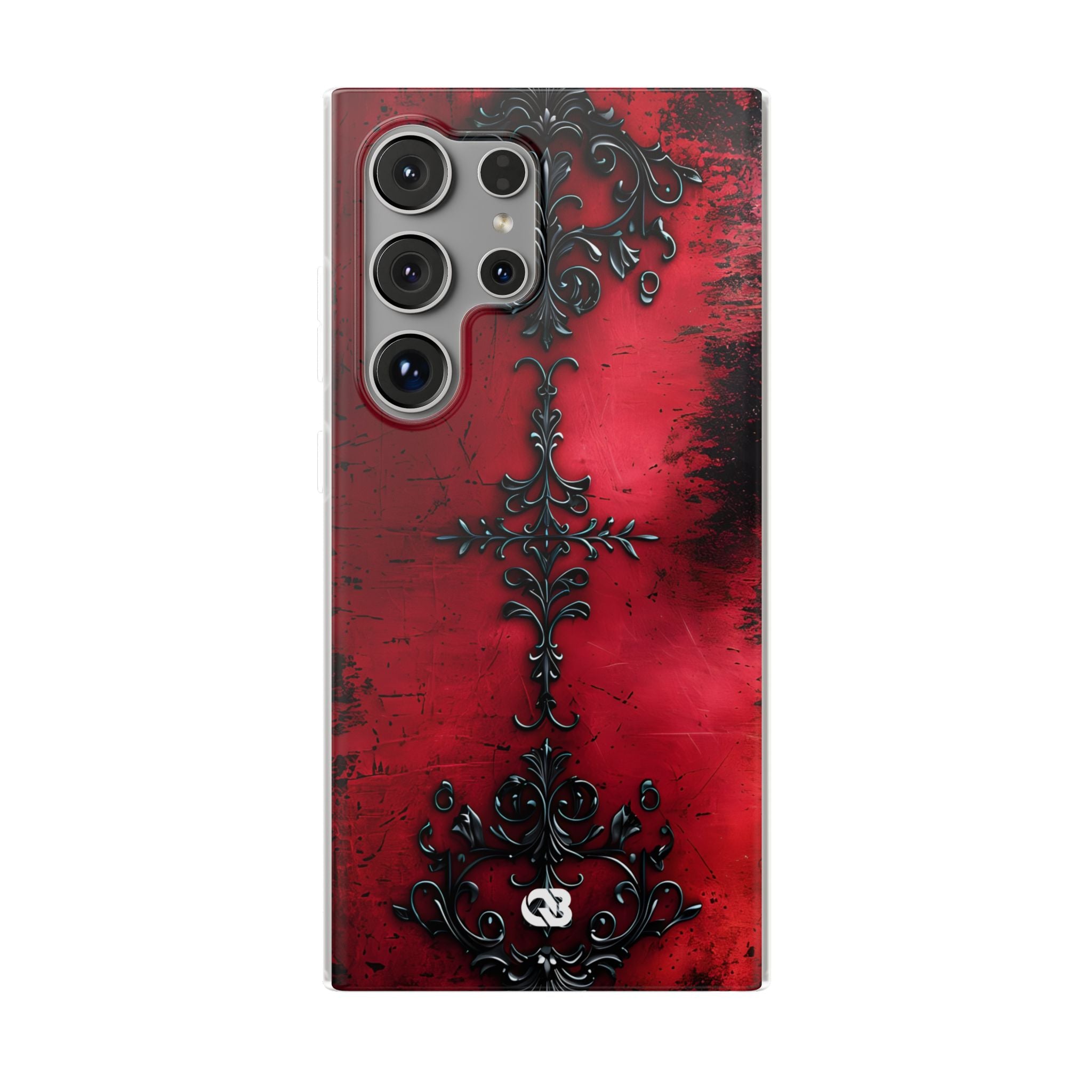 Crimson Gothic Filigree · Soft Phone Case for Samsung