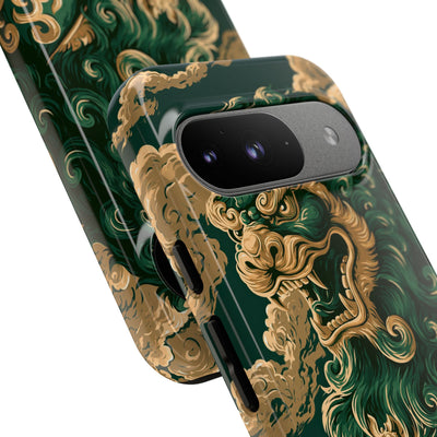 Imperial Guardian Lion · Tough Phone Case for Pixel ·  Green