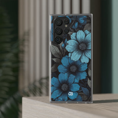 Obsidian Blue Petals · Soft Phone Case for Samsung