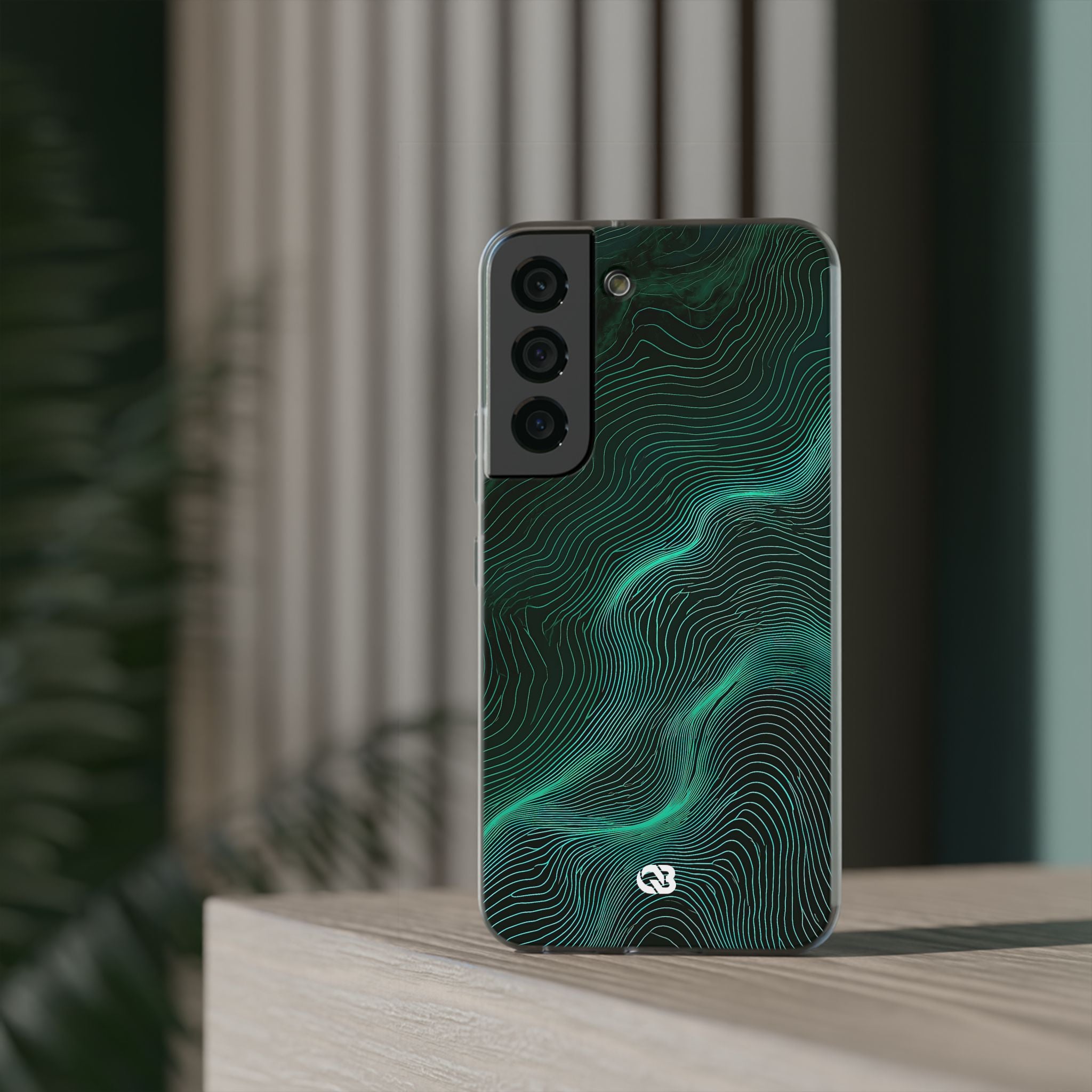Teal Lite Phone Case for Samsung - Neon Jade Contour
