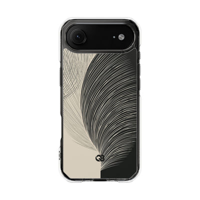 Beige Impact MagSafe Phone Case for iPhone - Obsidian Cream Plume