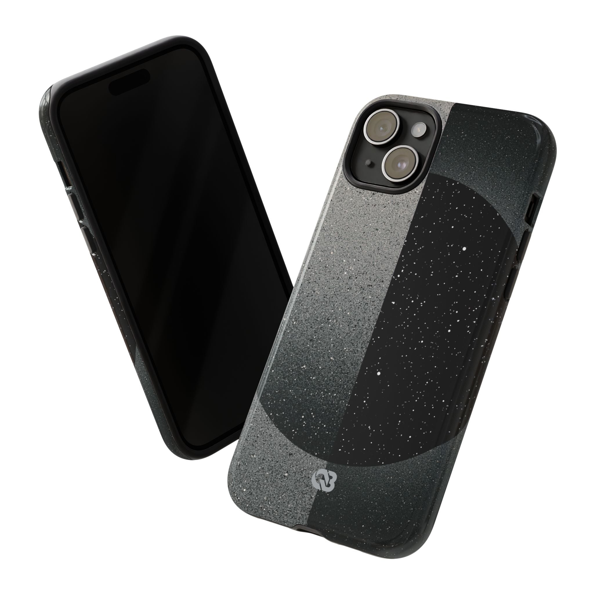 Black Tough Phone Case for iPhone - Lunar Static Orbit