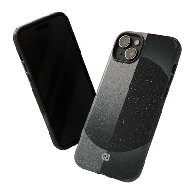 Black Tough Phone Case for iPhone - Lunar Static Orbit