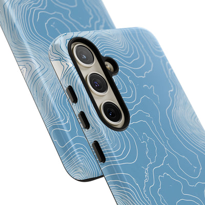 Blue Tough Phone Case for Samsung - Glacial Ridge Topo