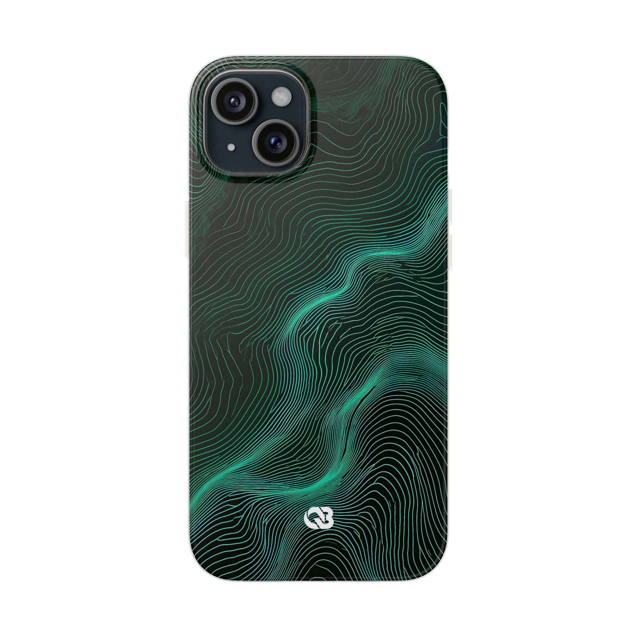 Teal Lite Phone Case for iPhone - Neon Jade Contour