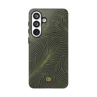 Green Tough Phone Case for Samsung - Dark Olive Plume