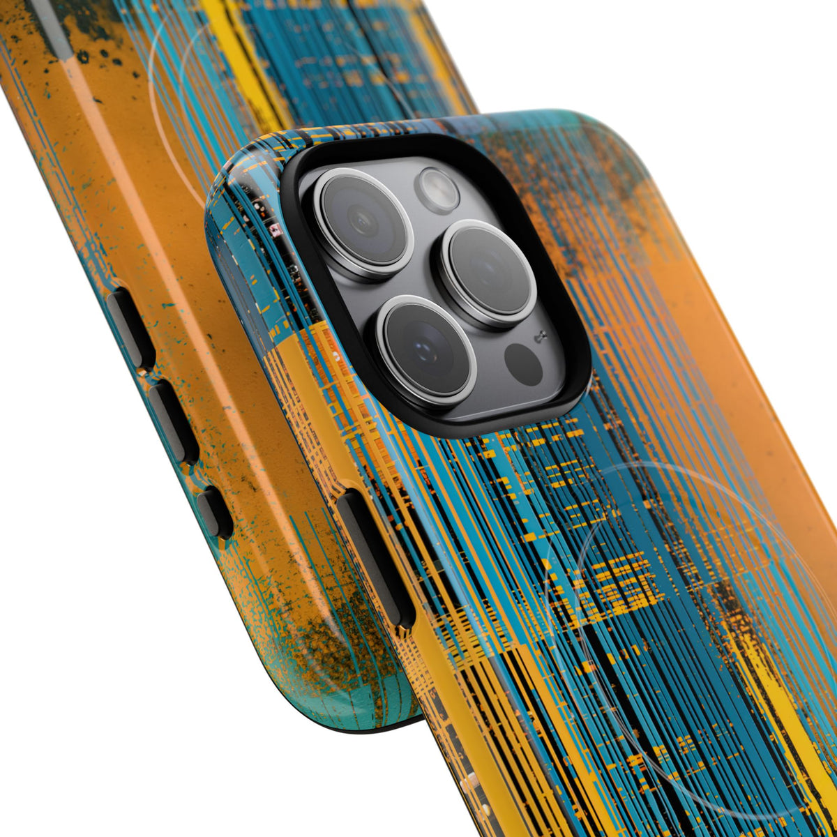 Cyber Glitch Stream · Tough 2.0 Magnetic Phone Case for iPhone · Teal