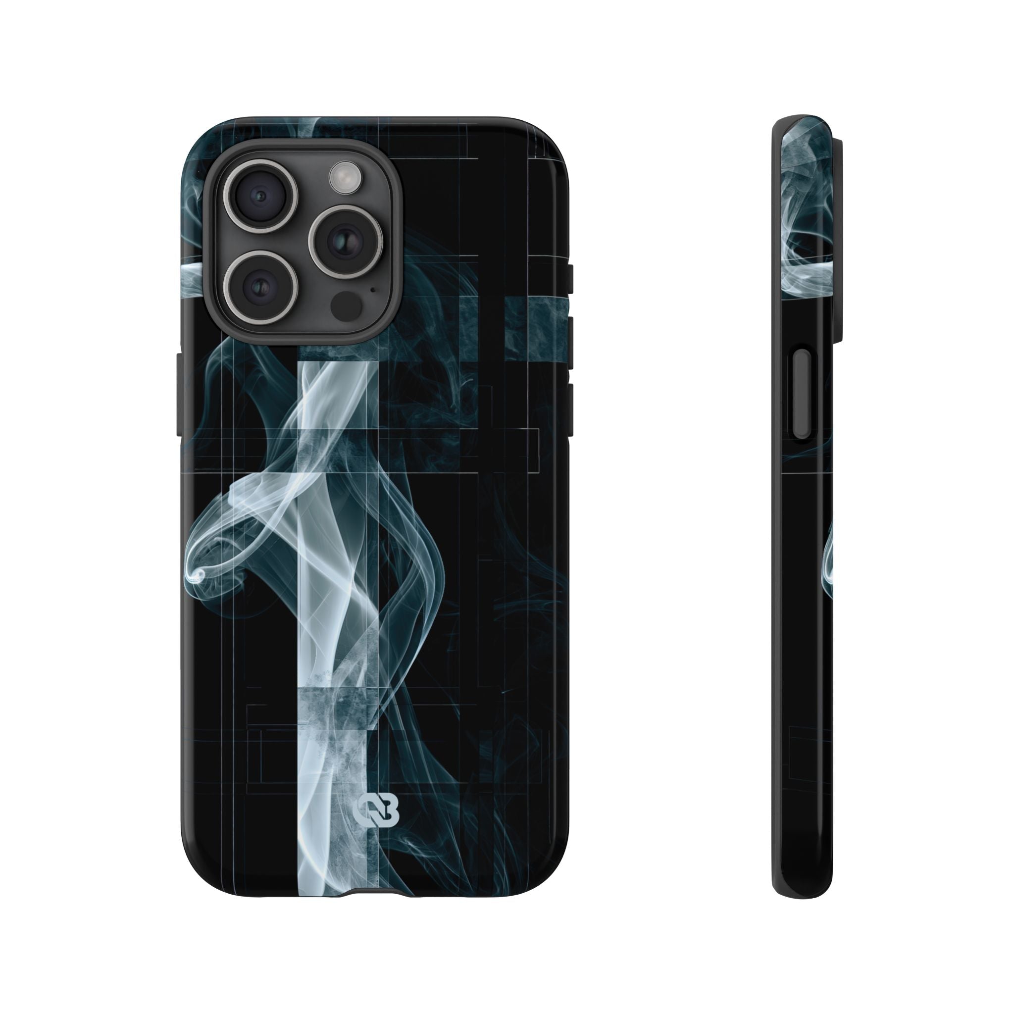 Black Tough Phone Case for iPhone - Arctic Vapor Grid