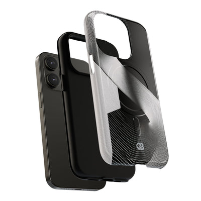Grey Tough 2.0 Magsafe Phone Case for iPhone - Obsidian Moiré Wave