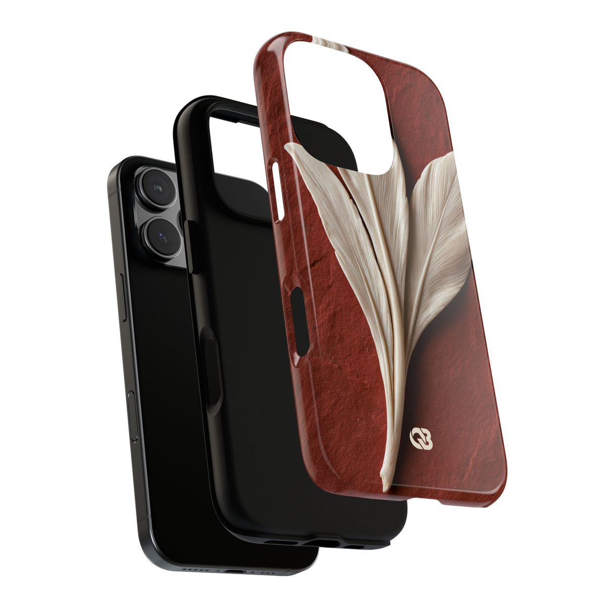 Carved Ivory Plume · Tough Phone Case for iPhone · Red