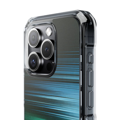 Digital Shoreline Drift · Clear Impact Magnetic Phone Case for iPhone ·  Teal