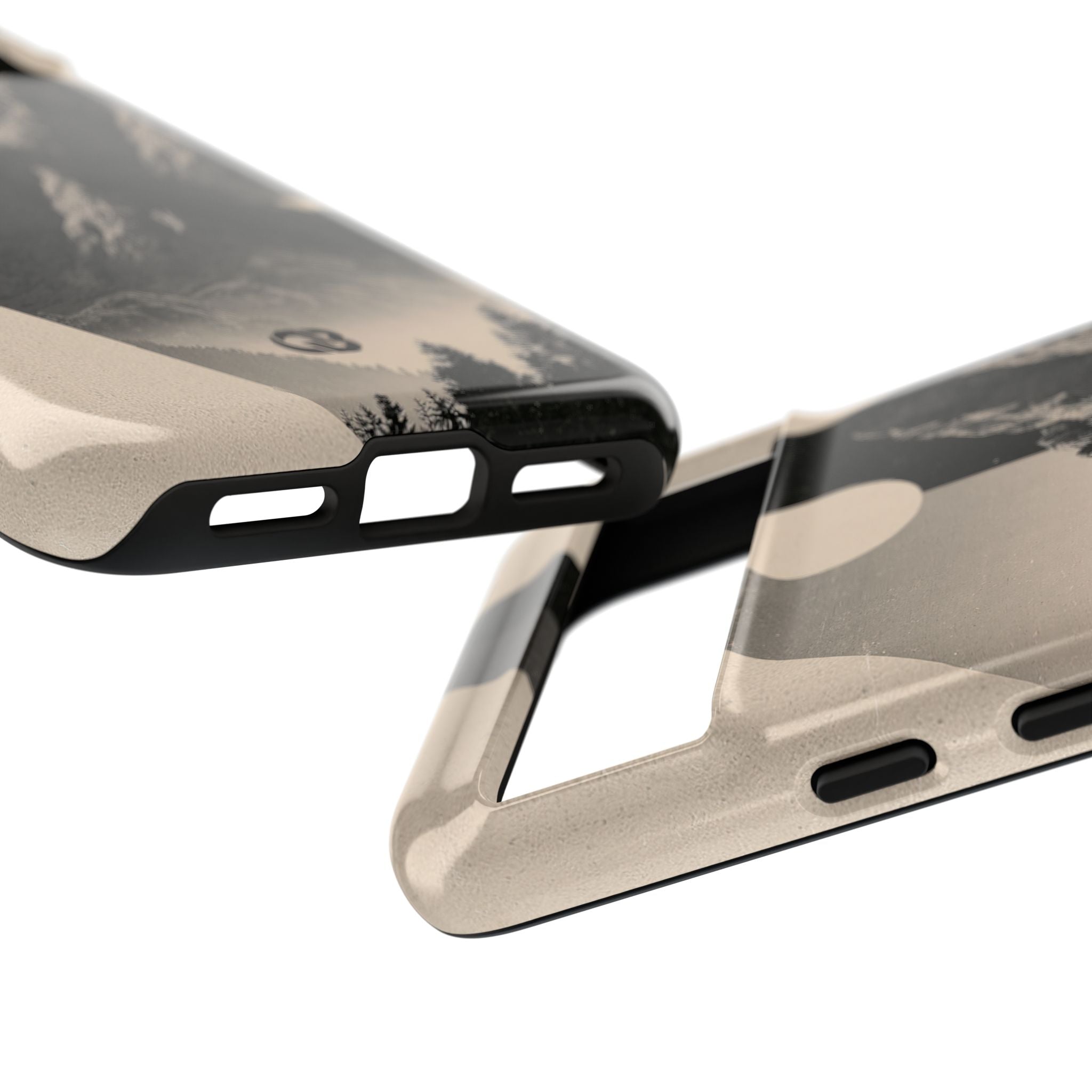 Beige Tough Phone Case for Google Pixel - Obsidian Summit Parchment