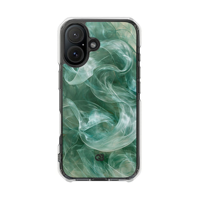 Translucent Aqua Flow · Clear Impact Magnetic Phone Case for iPhone · Teal