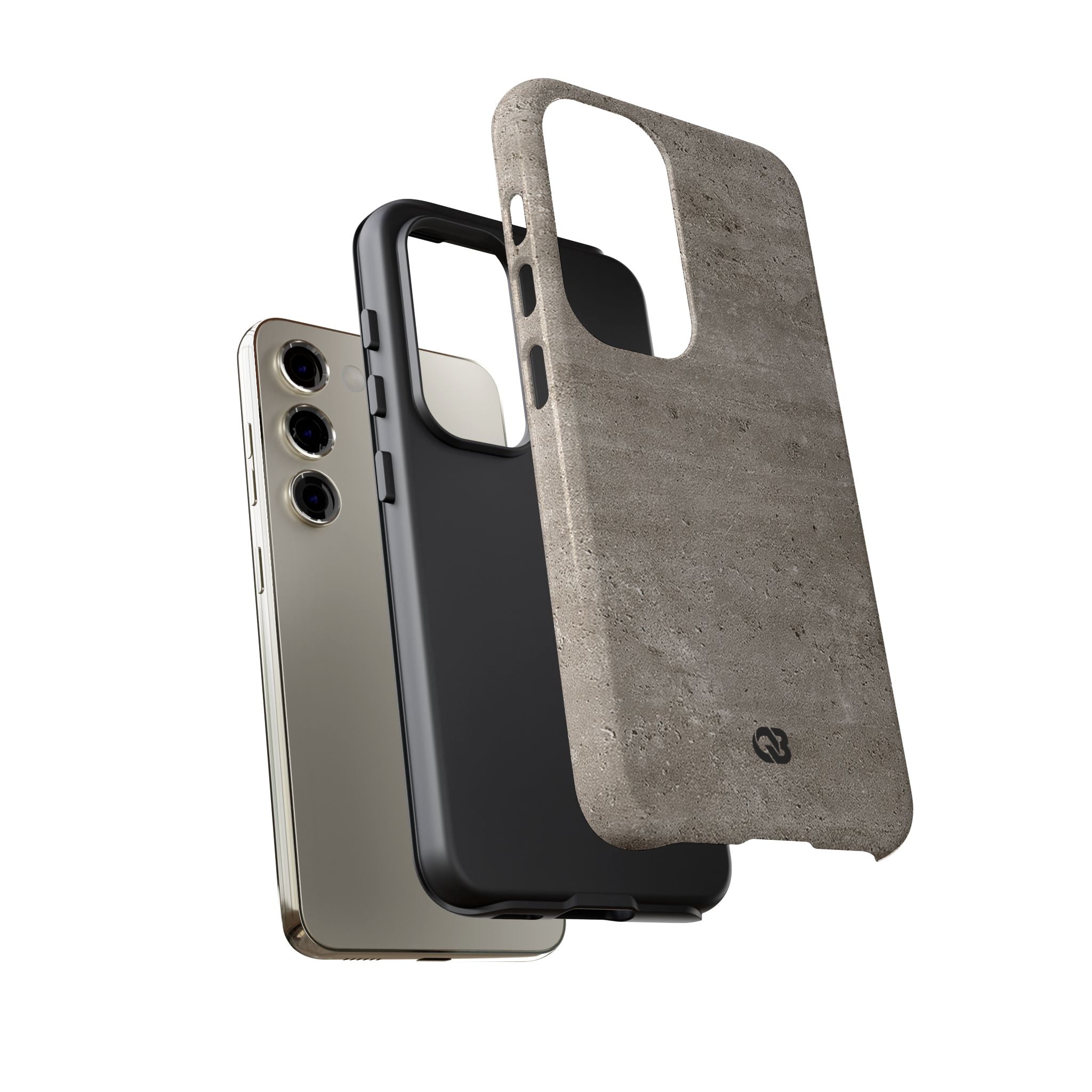 Grey Tough Phone Case for Samsung - Brutalist Stone Grit