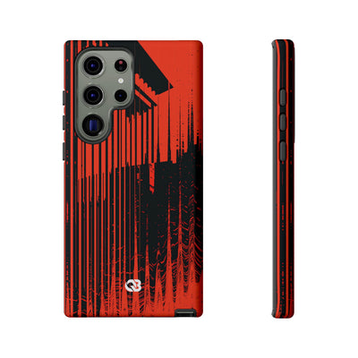 Red Tough Phone Case for Samsung - Crimson Brutalist Distortion