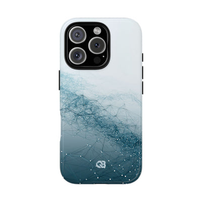 Teal Tough Phone Case for iPhone - Cyan Vector Lattice