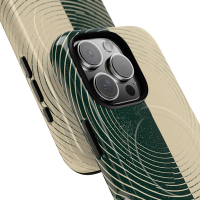 Green Tough 2.0 Magsafe Phone Case for iPhone - Evergreen Split Grain