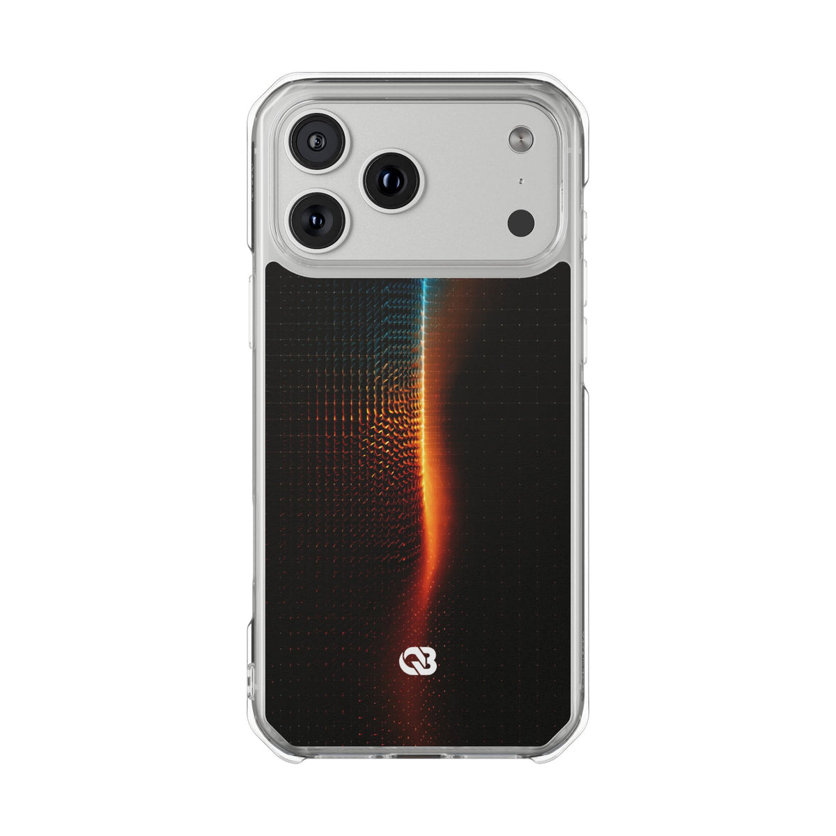 Luminous Refraction Grid · Clear Impact Magnetic Phone Case for iPhone · Black