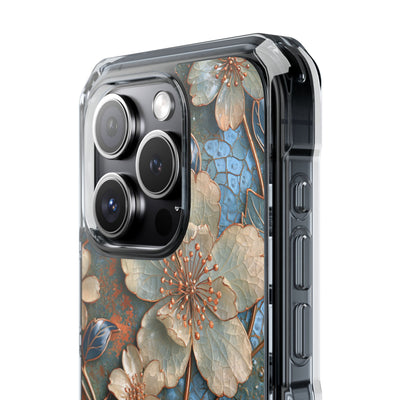 Gilded Blossom Reverie · Clear Impact Magnetic Phone Case for iPhone · Teal