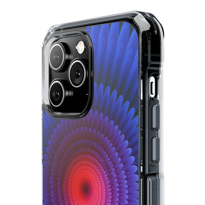 Radial Spectrum Bloom · Clear Impact Magnetic Phone Case for iPhone · Blue
