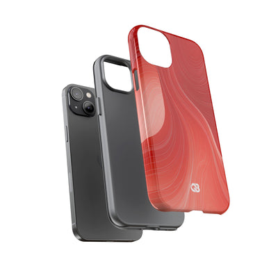 Red Tough Phone Case for iPhone - Crimson Silk Strands