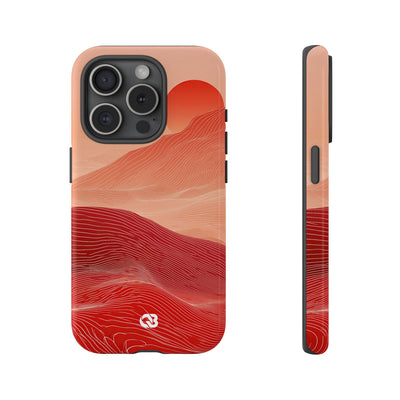 Red Tough Phone Case for iPhone - Crimson Ridge Lines