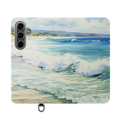Foaming Blue Waves - Samsung S24 Case - Wallet