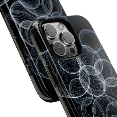Black Tough Phone Case for iPhone - Frosted Ring Matrix