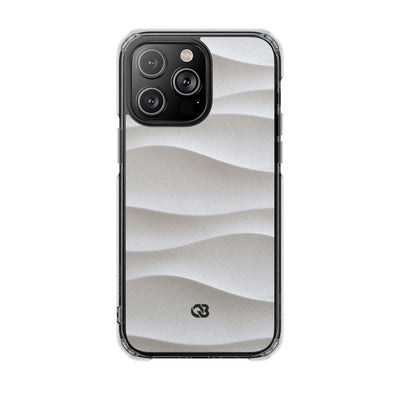Sculpted Dune Relief · Clear Impact Magnetic Phone Case for iPhone ·  White