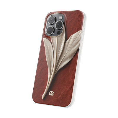 Carved Ivory Plume · Lite Phone Case for iPhone ·  Red