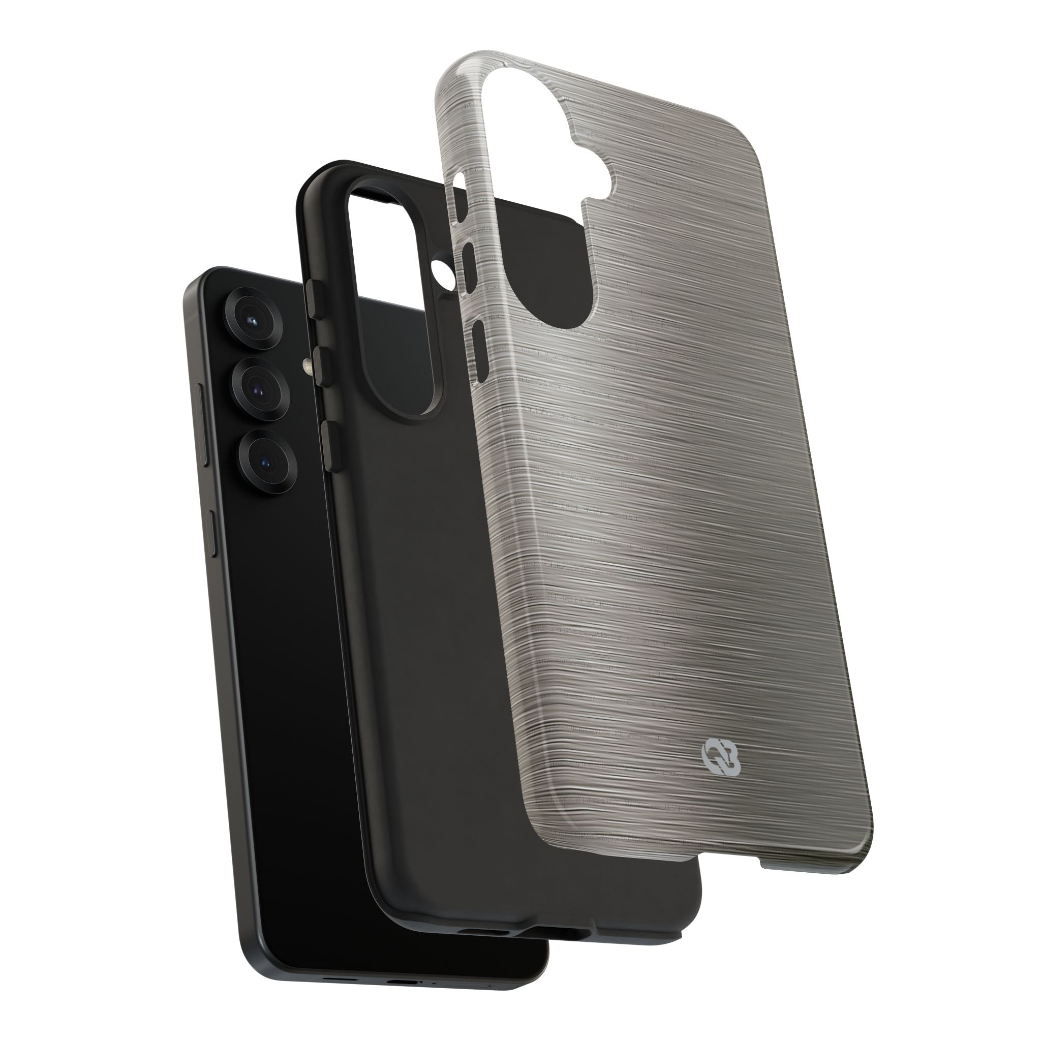 Grey Tough Phone Case for Samsung - Brushed Industrial Steel