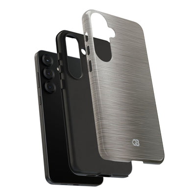 Grey Tough Phone Case for Samsung - Brushed Industrial Steel