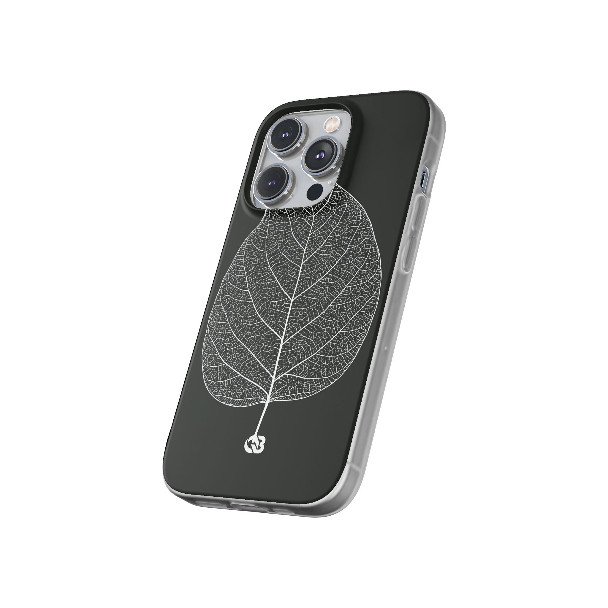 Black Lite Phone Case for iPhone - Bleached Leaf Lattice