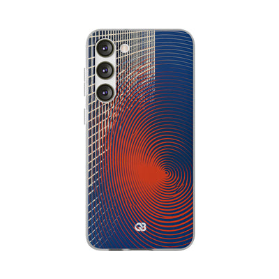Blue Lite Phone Case for Samsung - Orange Orbit Grid