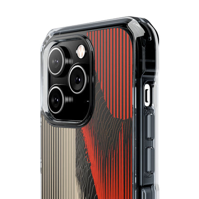 Red Impact MagSafe Phone Case for iPhone - Crimson Pulse Topo