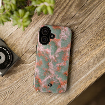 Coral Pixel Matrix · Tough Phone Case for iPhone · Green