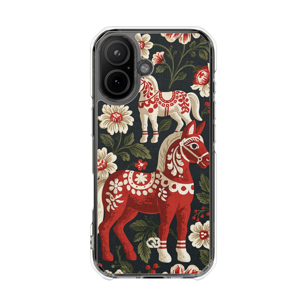 Nordic Dala Meadow · Clear Impact Magnetic Phone Case for iPhone · Red
