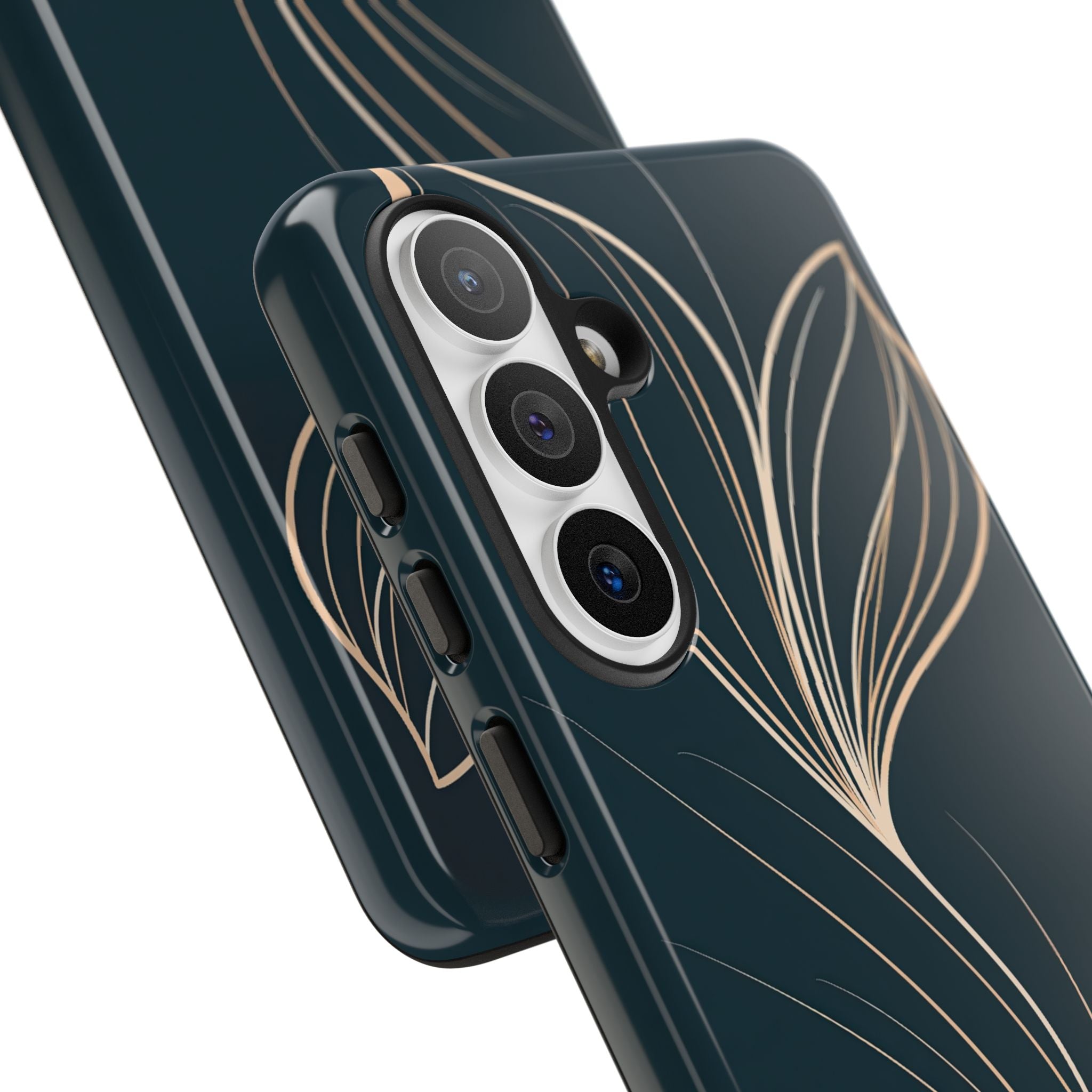 Teal Tough Phone Case for Samsung - Sandstone Silk Flora
