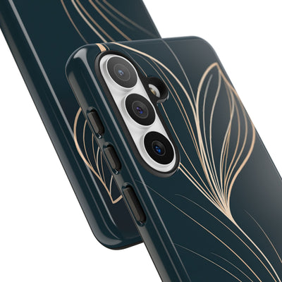 Teal Tough Phone Case for Samsung - Sandstone Silk Flora