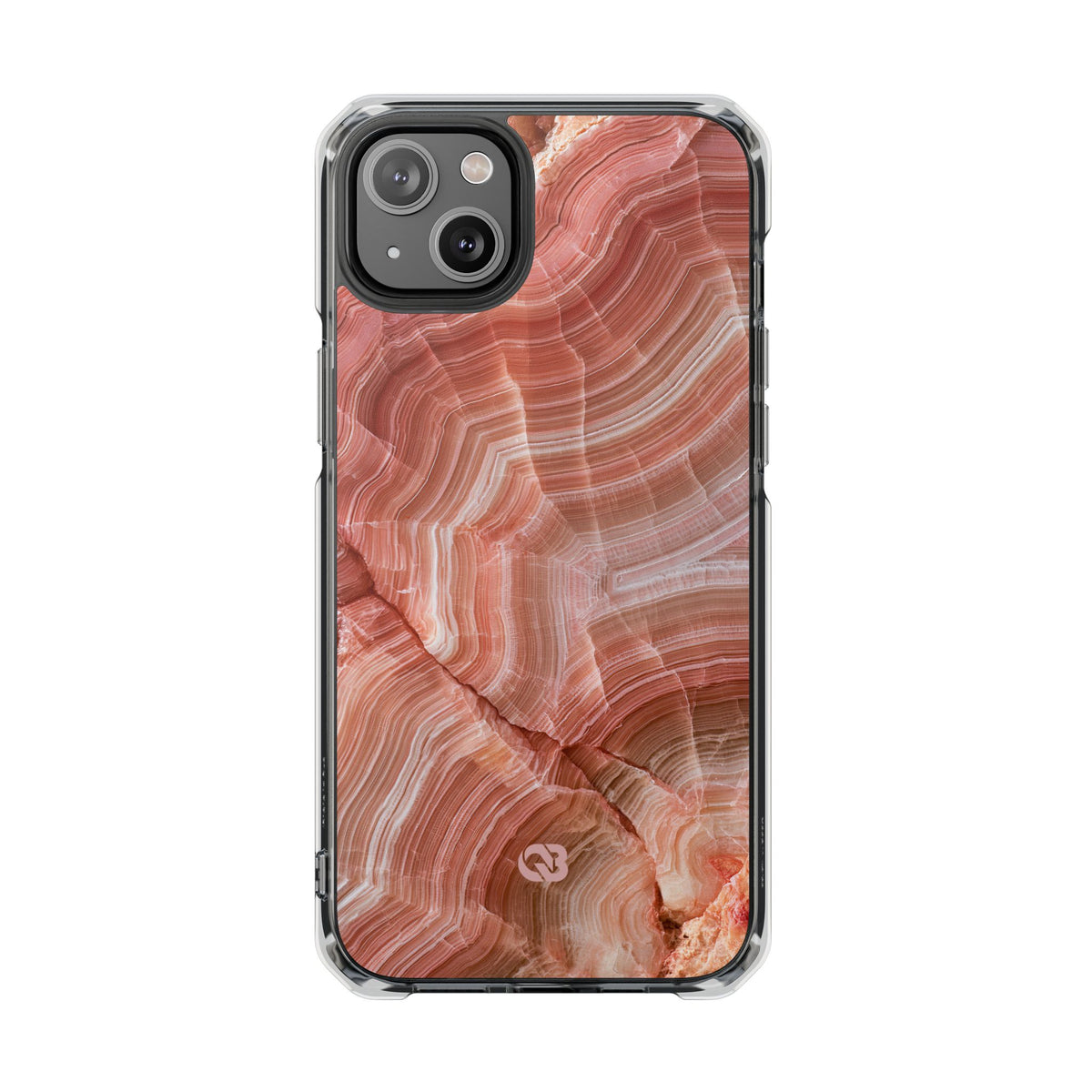 Blushing Rose Strata · Clear Impact Magnetic Phone Case for iPhone · Pink
