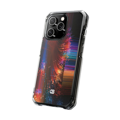 Black Impact MagSafe Phone Case for iPhone - Cyber Optic Streak